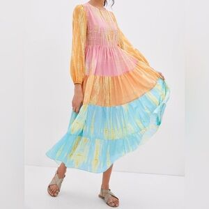 NWT Anthropologie Lukjana Tiered Maxi Dress